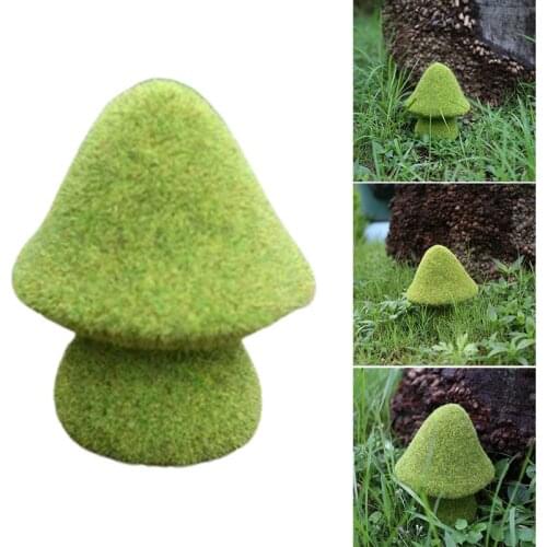 Flocking Resin Mushroom Ornament Creative Green Plants Decoration for Garden Balcony Courtyard JAN88