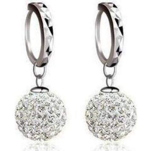 Hot sell 2016 new arrival super shiny zircon inlay ball 925 sterling silver ladies`clip earrings jewelry wholesale