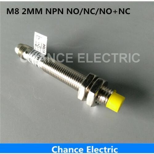 Inductive Proximity Sensor M8 2mm Distance NO/NC Half Sets Without Cable Switch Connector NPN