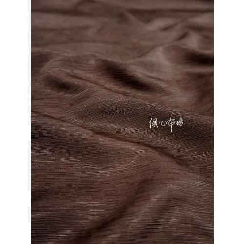 Chinese Classics Brocade jacquard Brown bar Satin silk fabric Satin de soie Satén шелк hanfu cloth DIY patchwork bag