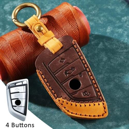 Leather Car Key Case Cover Shell Protector for BMW X1 X3 X4 X5 F15 X6 F16 G30 7 Series G11 F48 F39 520 525 f30 118i 218i 320i