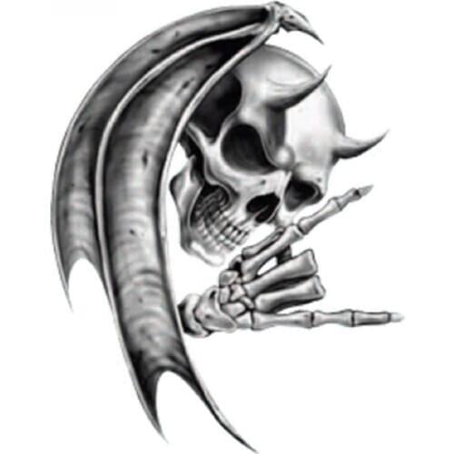 Creative Decals Devil Death Skull Motorcycle Helmet Car Sticker Windows Reflective Decal PVC,14cm*11cm