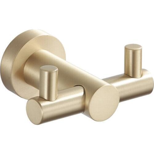 MTTUZK Brass Brushed Gold Towel & Coat & Robe Hook Bathroom Hooks Wall Mount door rear Hook For Cap,Coat,Clothes