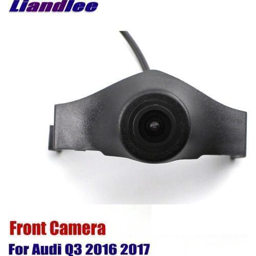 Liandlee AUTO CAM Car Front View Camera Bilnd Area Spot Grill Embedded For Audi Q3 2016 2017 ( Not Reverse Rear Parking Camera )
