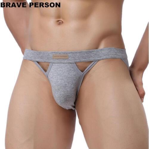 BRAVE PERSON cotton Mens Sexy Thongs Briefs Double D G-string Thong Men Tanga Gay Underwear Male Jockstraps