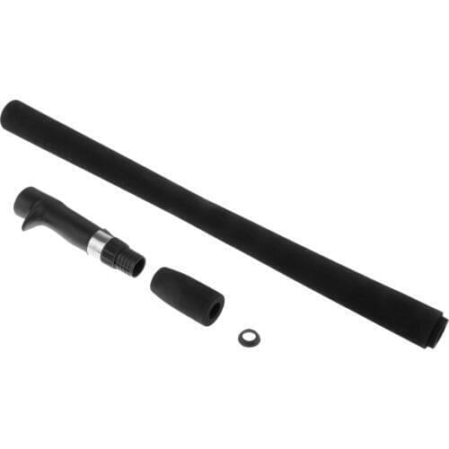 Casting Fishing Rod Handle Black EVA Foam Grip DIY Rod Building Repair and 16# Reel Seat