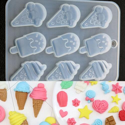 NOT AS LONG DIY Silicone Crystal Epoxy Mold Ice Cream Resin Mold 9 with Mirror Pendant Making Silicone Mold Creative Manual