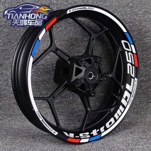 New GSX250R GW250 DL250 wheel hub sticker modified wheel frame reflective waterproof sticker decal 17 inch universal waterproof