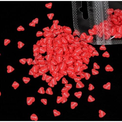 Resin Fillings Polymer Clay Love Heart Slices Slime Nail Art DIY Charms Resin Jewelry Making Crafts Decoration Valentines Day