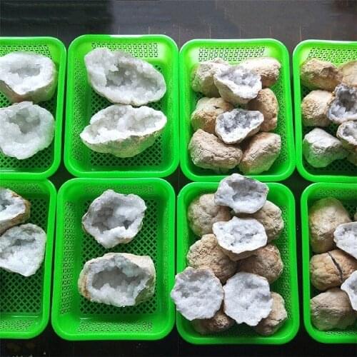 60-90mm Natural Rough Agate Crystal Cluster Cave Jewelry Box with Point Healing Decoration