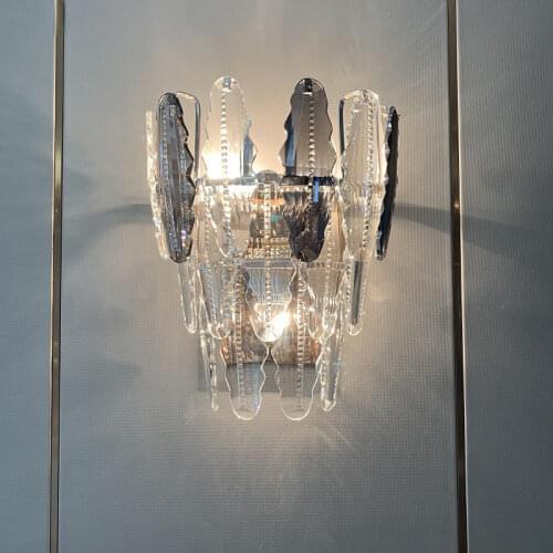 Modern Luxury Sofa Side E14 Led Wall Scones Lustre K9 Crystal Led Wall Lamp Plate Gold Metal Wall Lighting Fixtures Lamparas