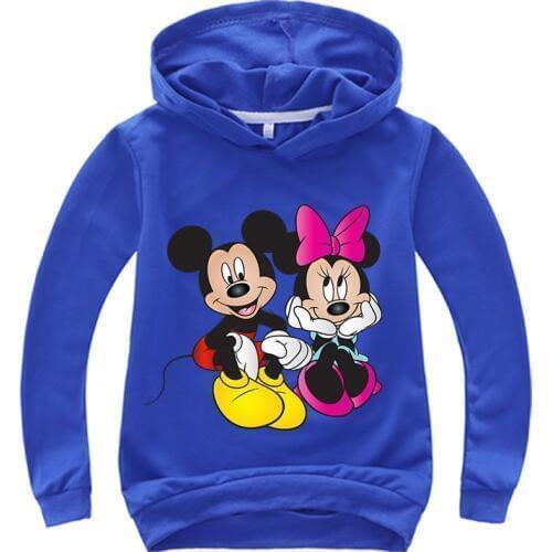 Mickey Minnie Print Boys Girls Hoodies Winter Autumn Outerwear Kids Hooded Sweatshirts Childres Long Sleeve Pullover Tops