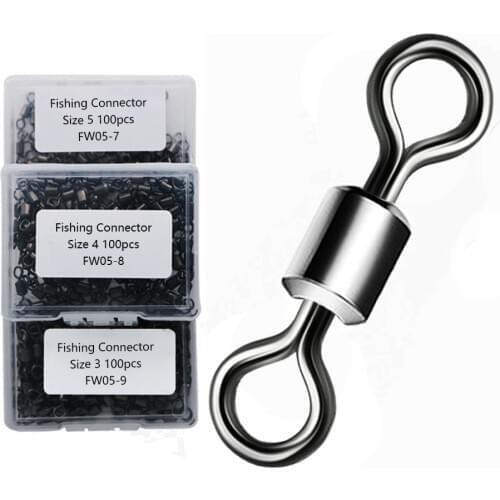 50-100pcs Fishing Connector Swivels Accessories Bearing Rolling Goods Stainless Steel Fishhook Lure Tackle Swivels For Fishing