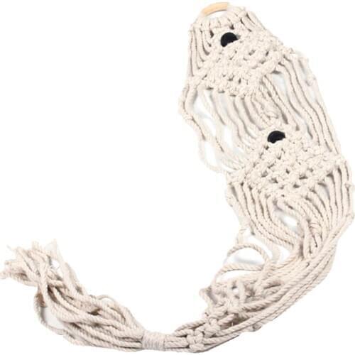 36" Beige Manual Knitted Cotton Rope PLANT HANGER Flower Pot Holder Basket C