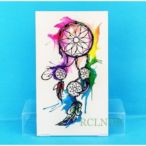 Waterproof Temporary Tattoo Sticker colorful dreamcatcher dream catcher tatto stickers flash tatoo fake tattoos for women girl