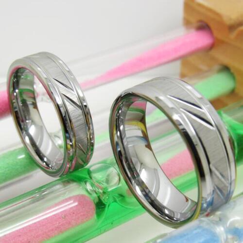 New Fashion Wedding Rings Silvevr Color Craved Pattern Tungsten Carbide Rings Womens Wedding Anniversary Engagement Rings