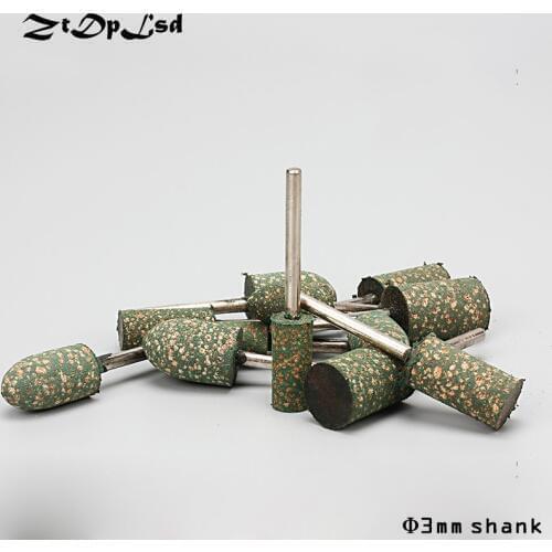 ZtDpLsd 6Pcs 3mm Shank Sesame Sponge Rubber Mounted Point Grinding Head for Metalworking Finish Polish Mini Grinder Rotary Tools