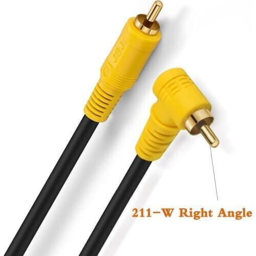 1-3M Right Angle RCA Digital Coax Coaxial Audio Video Male Plug Cable RCA TV211 Male to Male Speaker Hifi AV Cable Cord