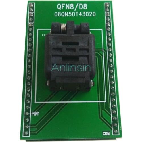 1PCS QFN8 WSON8 DFN8 MLF8 TO DIP8 programmer adapter socket converter test chip IC FOR 1.27MM PITCH 3X2MM SPI FLASH QFN-8