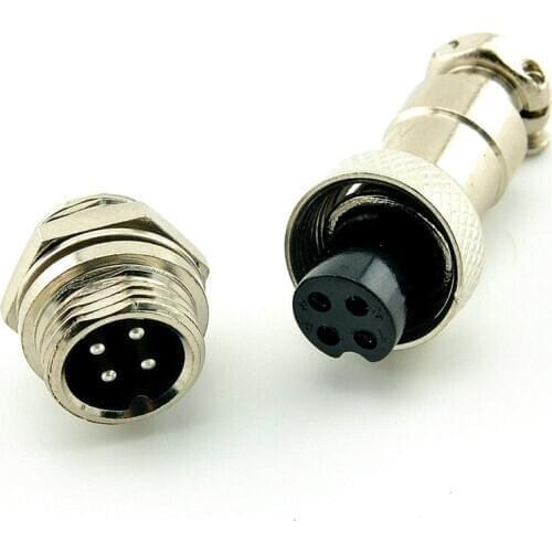 2pcs/lot 4PIN 12mm gx12-4 plug cable connector plug and socket
