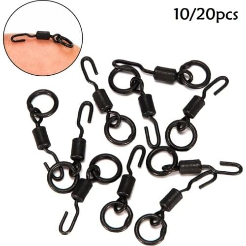 10/20pcs/Bag Spinner Swivels Alloy Copper Ronnie Rigs Carp Fishing Quick Change Swivel Anti-glare Terminal Tackle Pesca Tools
