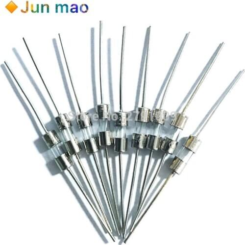 20Pcs 3.6*10 Straight Pin Fast Blow Glass Fuse 3.6x10mm Fuse 250V 0.1A 0.5A 1A 1.5A 2A 3A 3.15A 4A 5A 6.3A 8A 10A Single Cap Pin