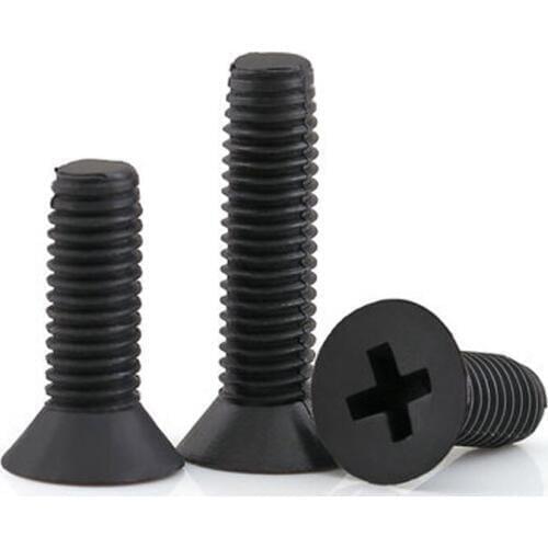 20pcs M3 Black flat head Phillips Nylon screw Countersunk heads Insulated plastic screws 6mm-25mm Length