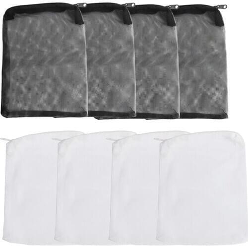 24 Pieces of Aquarium Filter Bag Media Mesh Filter Bag Reusable Mesh Bag for Granular Carbon, Bioball White and Black