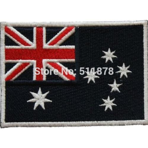 4" Australian Australia Flag Black TV Movie Series Halloween Costume Embroidered iron on patch TRANSFER