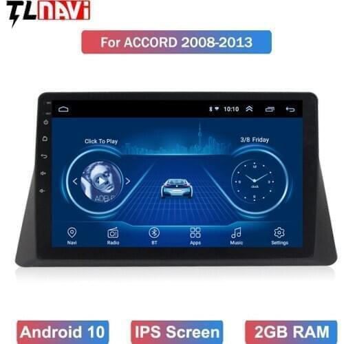 10.1inch Android 10 Car GPS Navigation For Honda-accord 2008-2013 Support Stereo Audio Radio Video Bluetooth