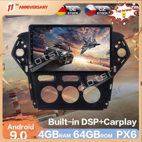 Aotsr 10 inch Android 9.0 Car Radio GPS Navigation DSP For Ford mondeo MK4 2011-2013 Car Auto Stereo Video Multimedia DVD Player