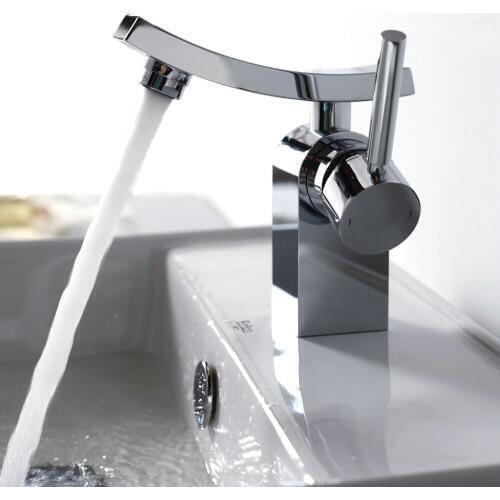 Free shipping Seven word popular family basin faucet with single handle hot cold bathroom basin sink mixer taps , sanitary ware