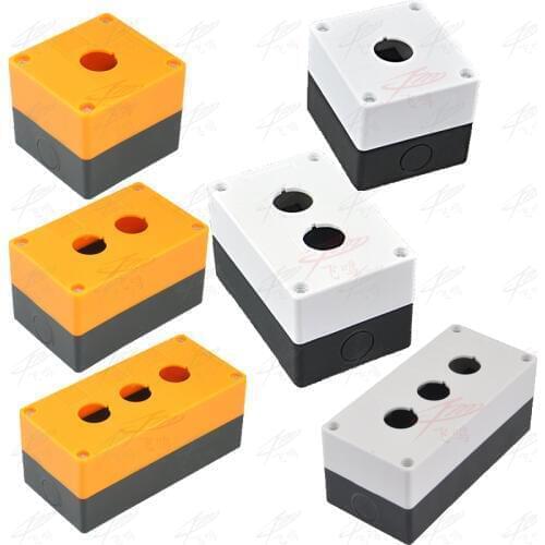 22mm Hole push-button switch box Yellow White 1Hole 2Hole 3Hole