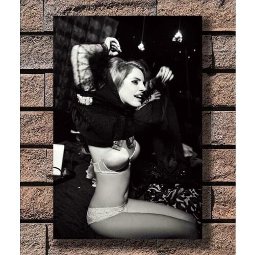 F222 Lana Del Rey Soul Music Star Black Silk Fabric Wall Poster Art Decor Sticker Bright