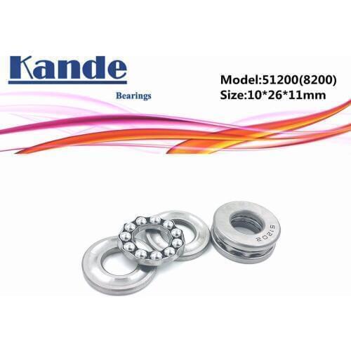 Kande 51200 8200 10x26x11 bearing 4pcs Flat Thrust Ball Bearing Axial thrust bearing 51200