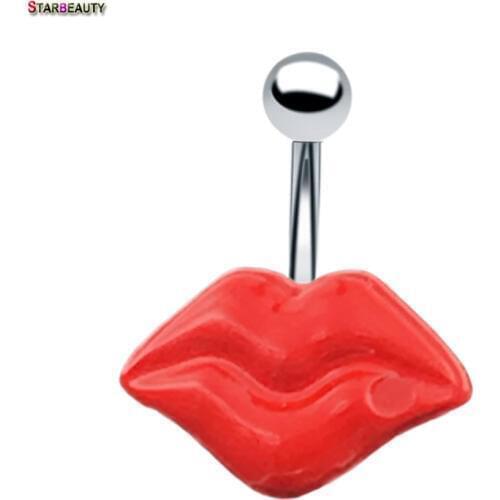 Hot Brand 1Pc Acrylic Big Mouth Belly Button Piercing Rings 14G Surgical Steel & Acrylic Body Piercing ombelico Pircing Jewelry