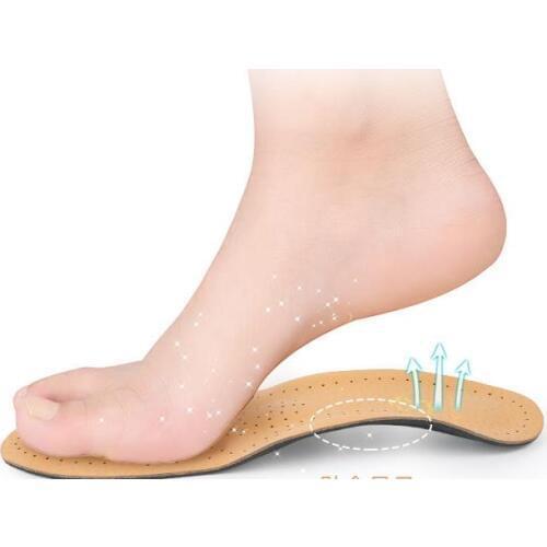 Leather arch orthotics gear breathable absorbent odor-proof suspension arch pad Arch support correct men and women