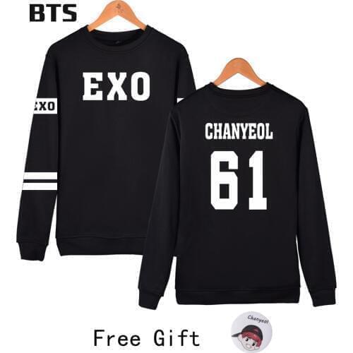 Kpop EXO Korean Sweatshirt Women Harajuku Fashion Tops Homme Chanyeol Exo Kokobop Casual Tracksuit Loose Hoodie Sweatshirt