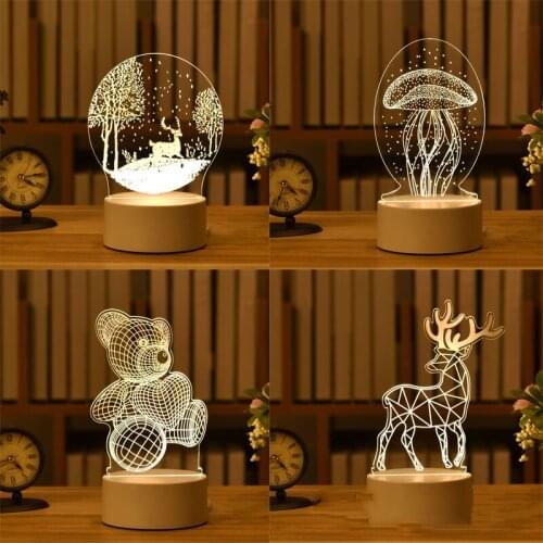 Creative 3D night light new fantasy desktop night light boy and girl holiday gift decoration night light bedside table lamp