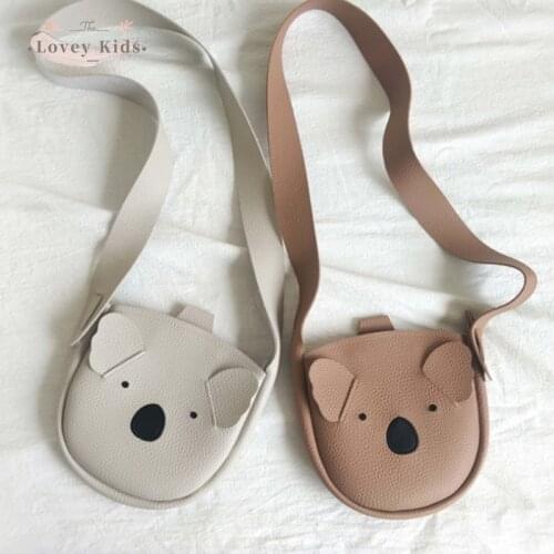 PU Mini Bag 2021 Toddler Girls Leather Koala CrossBody Bag Purse Cute Kids Messenger Shoulder Bags Fashion