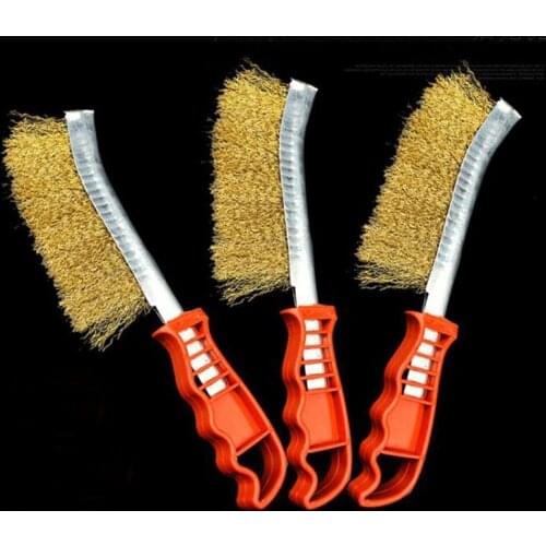 Multifunction Knife-shape Brush Stainless Steel Wire Copper Coating Cleaning Polishing Brush for Removing Rust Deburring