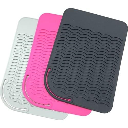Multi-function Non-slip Flat Silicone Heat Resistant Mat For Curling Iron Hair Straightener Travel Hair Styling Tool