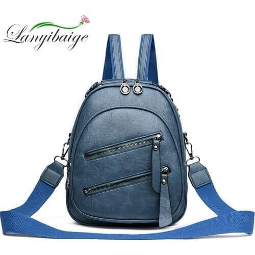 New Designer Fashion Women Leather Backpack Mini Soft Touch Multi-Function Small Backpack Female Ladies Shoulder Bag Girl Purse