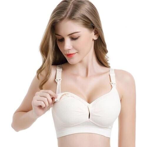 Pregnant Women Underwear Lactating Bra Seamless Comfortable No Steel Ring Front Buckle Feeding Gathered Together To Prevent