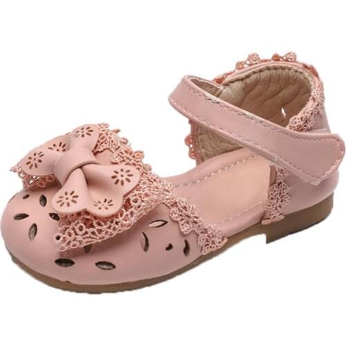 Newest Summer Kids Shoes 2020 Fashion Leathers Sweet Children Sandals For Girls Toddler Baby Breathable Hoolow Out Bow Shoes