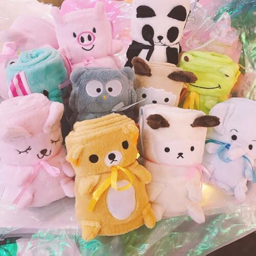 New Cartoon Winter Coral Fleece Air Conditioning Blanket Cute Student Dormitory Soft Comfort Blanket Office Children Living Room