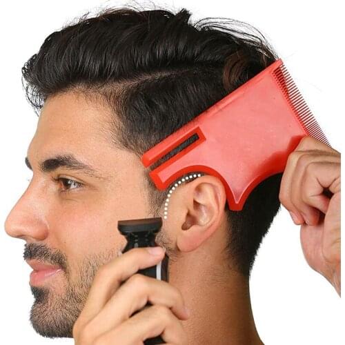 New Innovative Design Beard Shaping Tool Trimming Shaper Template Guide For Shaving Or Stencil With Full-Size Comb For Line Up