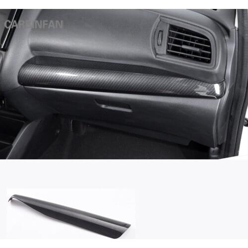 Carbon Fiber Dashboard Central control decorative strip trim cover For Honda FIT/ JAZZ 3rd GK5 2014 2015 2016 2017 2018 C1372