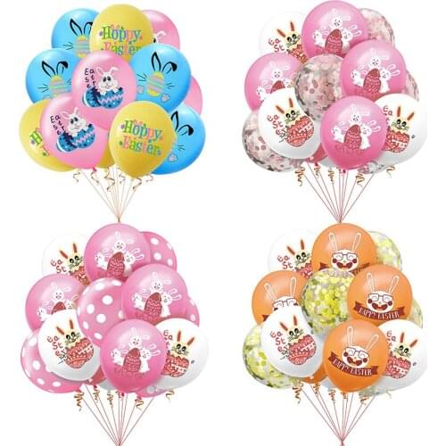 Easter party decoration Easter balloons banner rabbit cake Easter birthday balloons festive party supplies