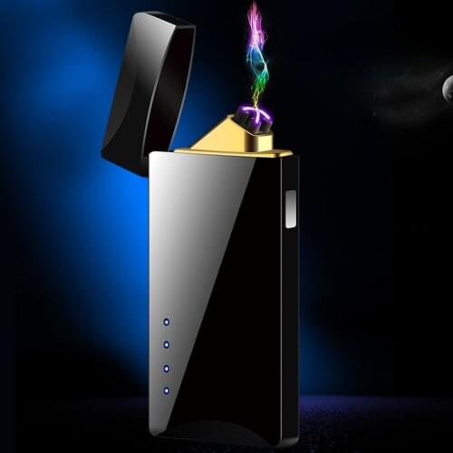 Gift Fingerprint Touch Sensor Lighter Battery Display Charging USB Arc Cigarette Lighter Briquets Et Accessoires Fumeurs Mechero
